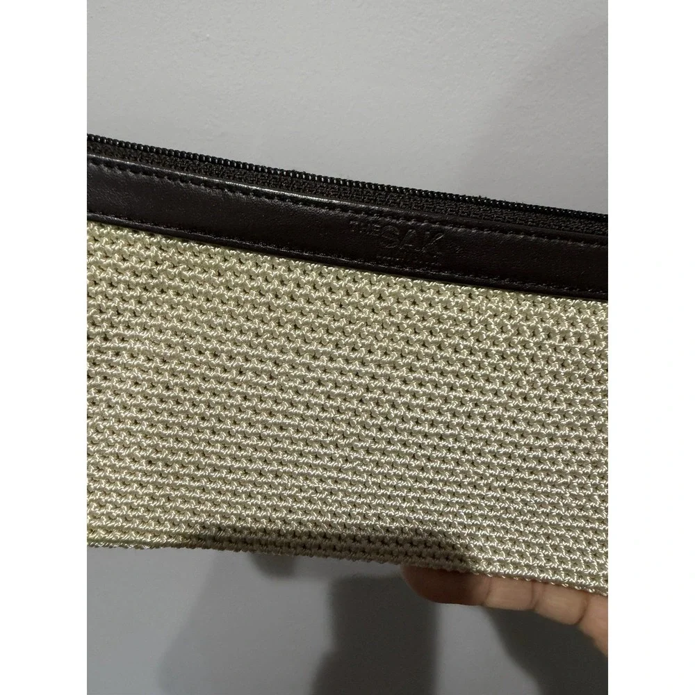 The Sak Essential Crocheted‎ Zipper Pouch Tan Bag Purse NWOT F